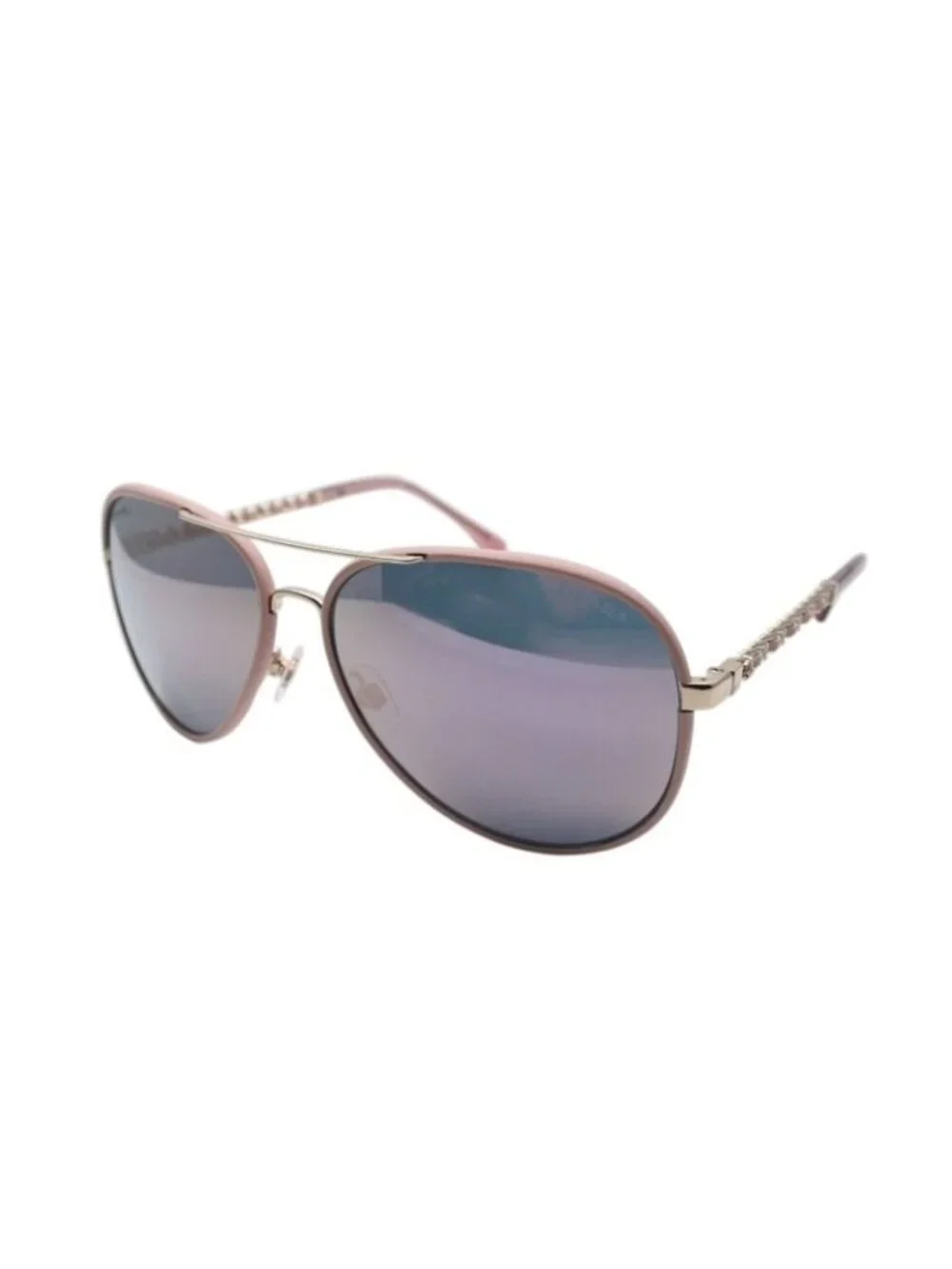 Chanel Teardrop Sunglasses CC Logo Chain Temple Mirror Lens Eyewear